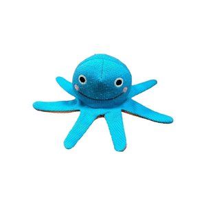 Cottage Door Press Plush Octopus Stuffed Animal Knit Toy Blue Smiley Face Cute